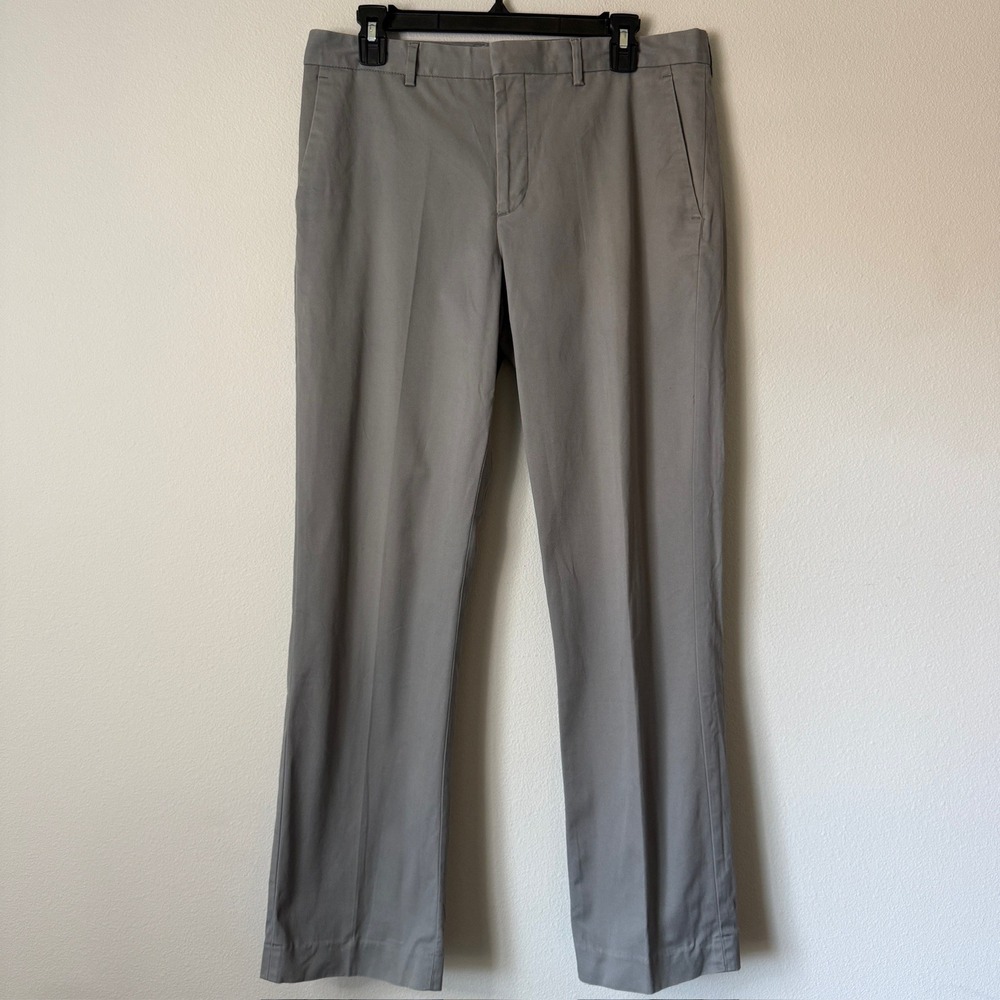Express Producer Mens Gray Flat Front Dress Pants Trousers 32x30 Stretch